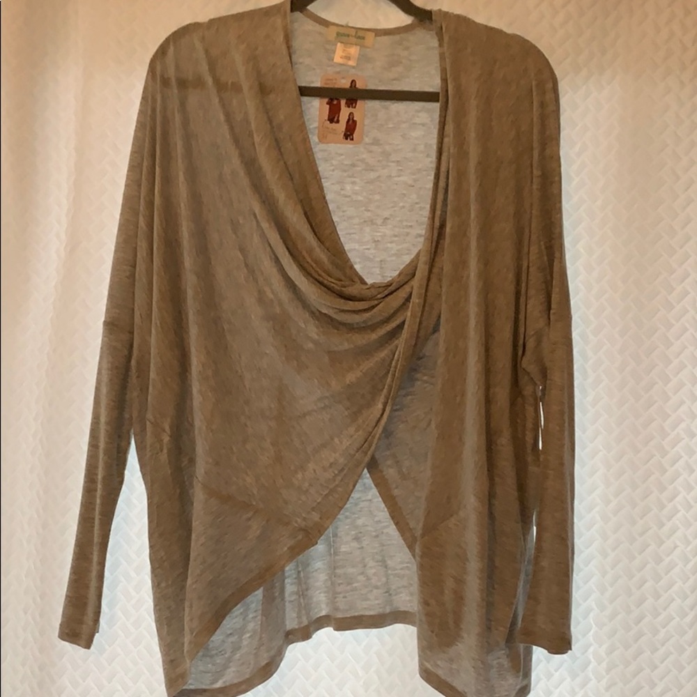 Grey grace and lace top